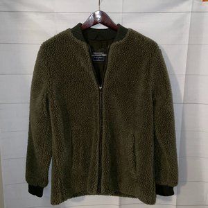 Abercrombie and Fitch Sherpa Fleece Jacket Olive